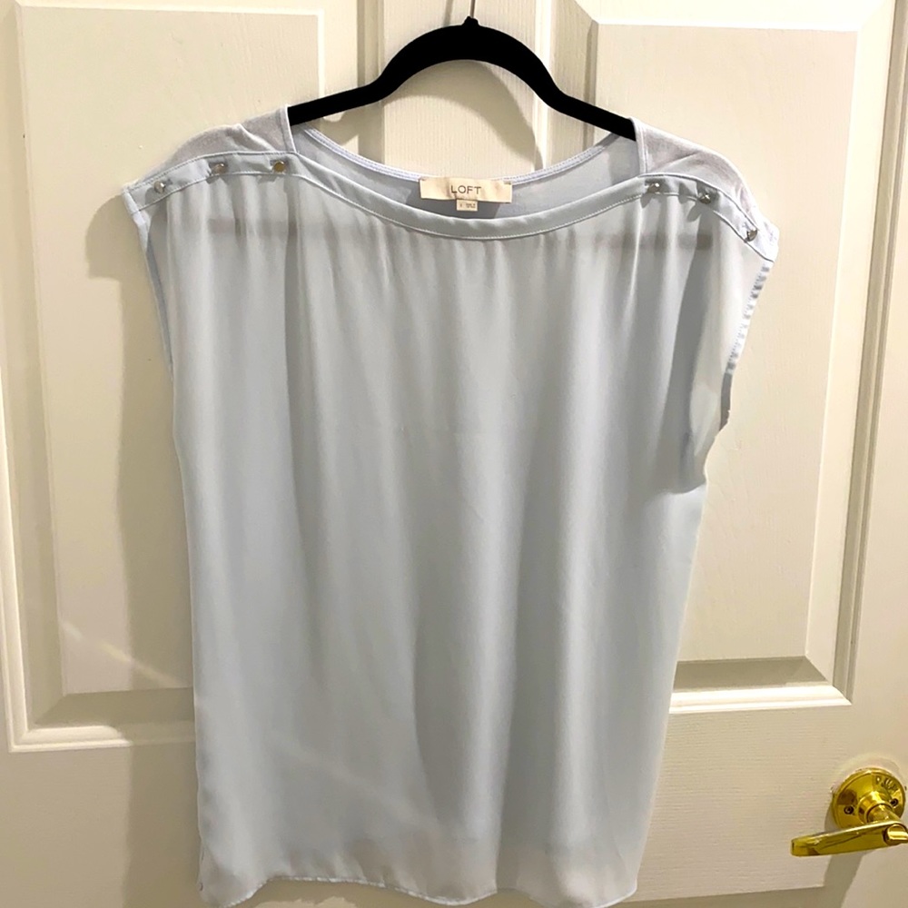 Light blue cap sleeve blouse worn once!